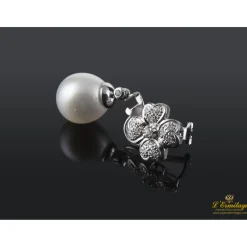 PENDIENTES Pendientes colgantes desmontables oro blanco perlas y diamantes.