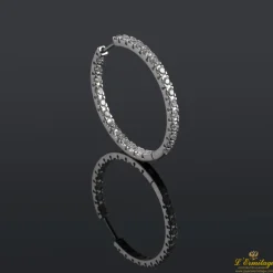 PENDIENTES Pendientes criollas oro blanco y diamantes.