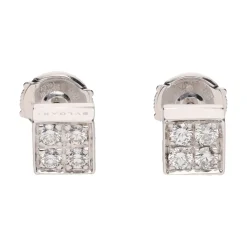 PENDIENTES Pendientes cuadrados bulgari en oro blanco con brillantes.