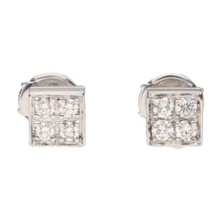 PENDIENTES Pendientes cuadrados bulgari en oro blanco con brillantes.