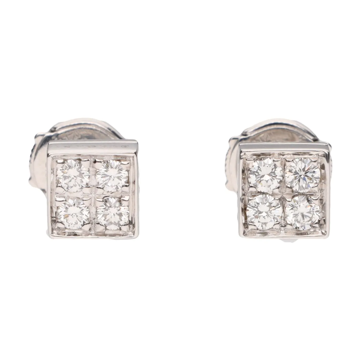 PENDIENTES Pendientes cuadrados bulgari en oro blanco con brillantes.