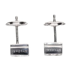 PENDIENTES Pendientes cuadrados bulgari en oro blanco con brillantes.