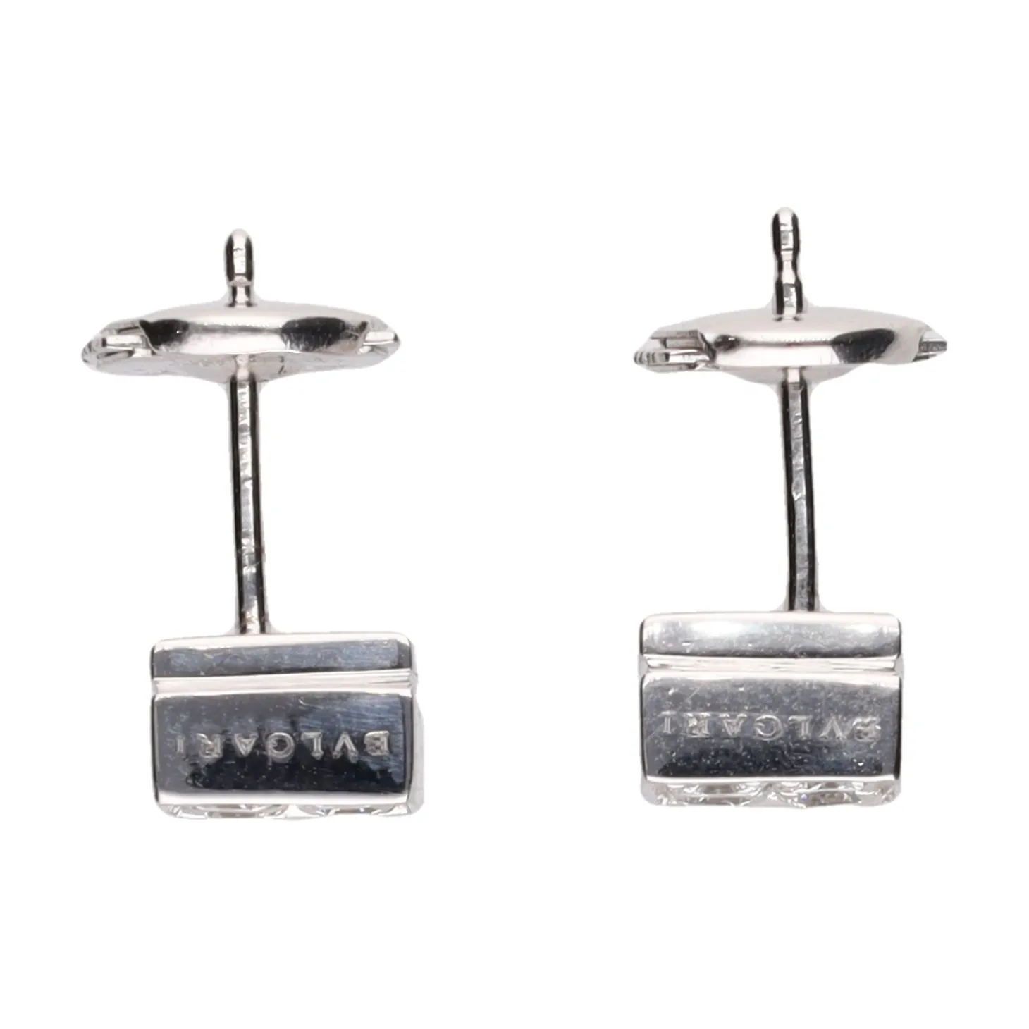 PENDIENTES Pendientes cuadrados bulgari en oro blanco con brillantes.