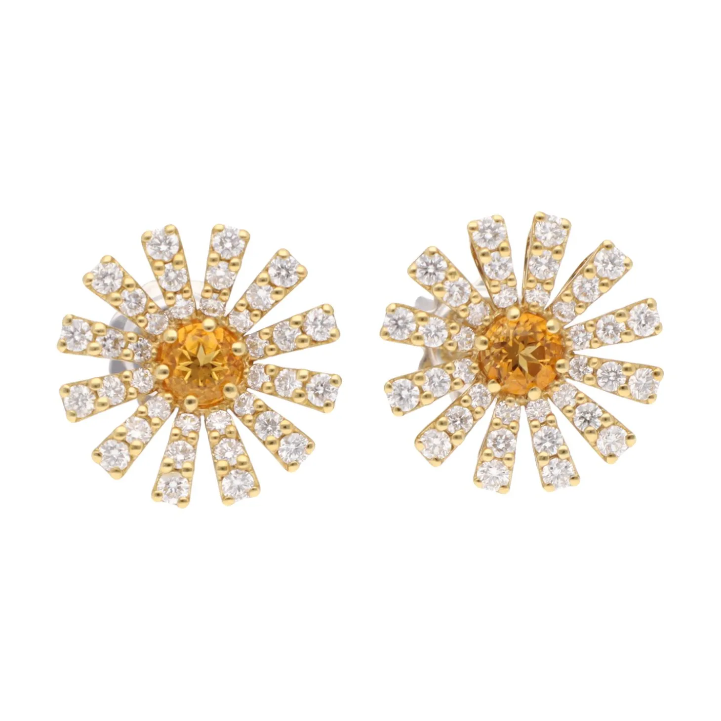 PENDIENTES Pendientes damiani en oro amarillo, citrinos y diamantes.