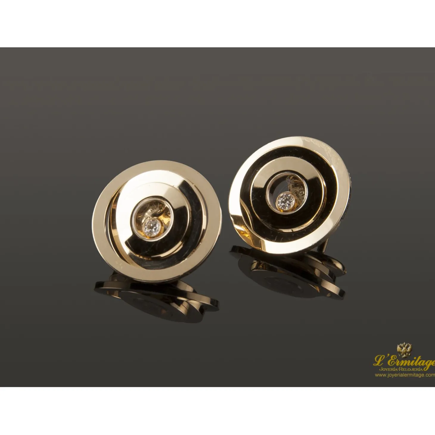 PENDIENTES Pendientes de la colección happy diamonds en oro amarillo con diamantes.
