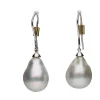PENDIENTES Pendientes de perlas australianas montados en oro blanco.