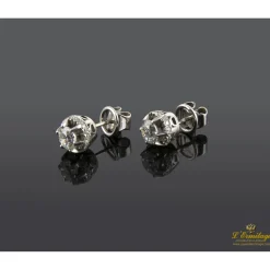 PENDIENTES Pendientes dormilonas oro blanco y diamantes color h, pureza si2 y peso 1,70 cts.