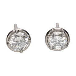 PENDIENTES Pendientes dormilonas en oro blanco con brillantes.