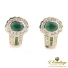 PENDIENTES Pendientes en oro amarillo con esmeraldas y brillantes.