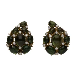 PENDIENTES Pendientes en oro amarillo con cuarzos y brillantes.