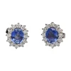 PENDIENTES Pendientes en oro blanco con zafiros y brillantes.