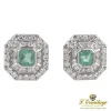PENDIENTES Pendientes en oro blanco con esmeraldas y diamantes.
