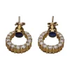 PENDIENTES Pendientes en oro amarillo con zafiro y brillantes.