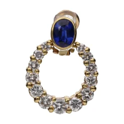 PENDIENTES Pendientes en oro amarillo con zafiro y brillantes.