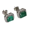 PENDIENTES Pendientes en oro blanco con esmeraldas y brillantes.