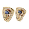 PENDIENTES Pendientes en oro amarillo con zafiros y brillantes.