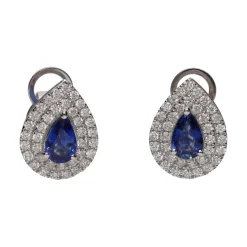 PENDIENTES Pendientes en oro blanco, zafiros y brillantes.
