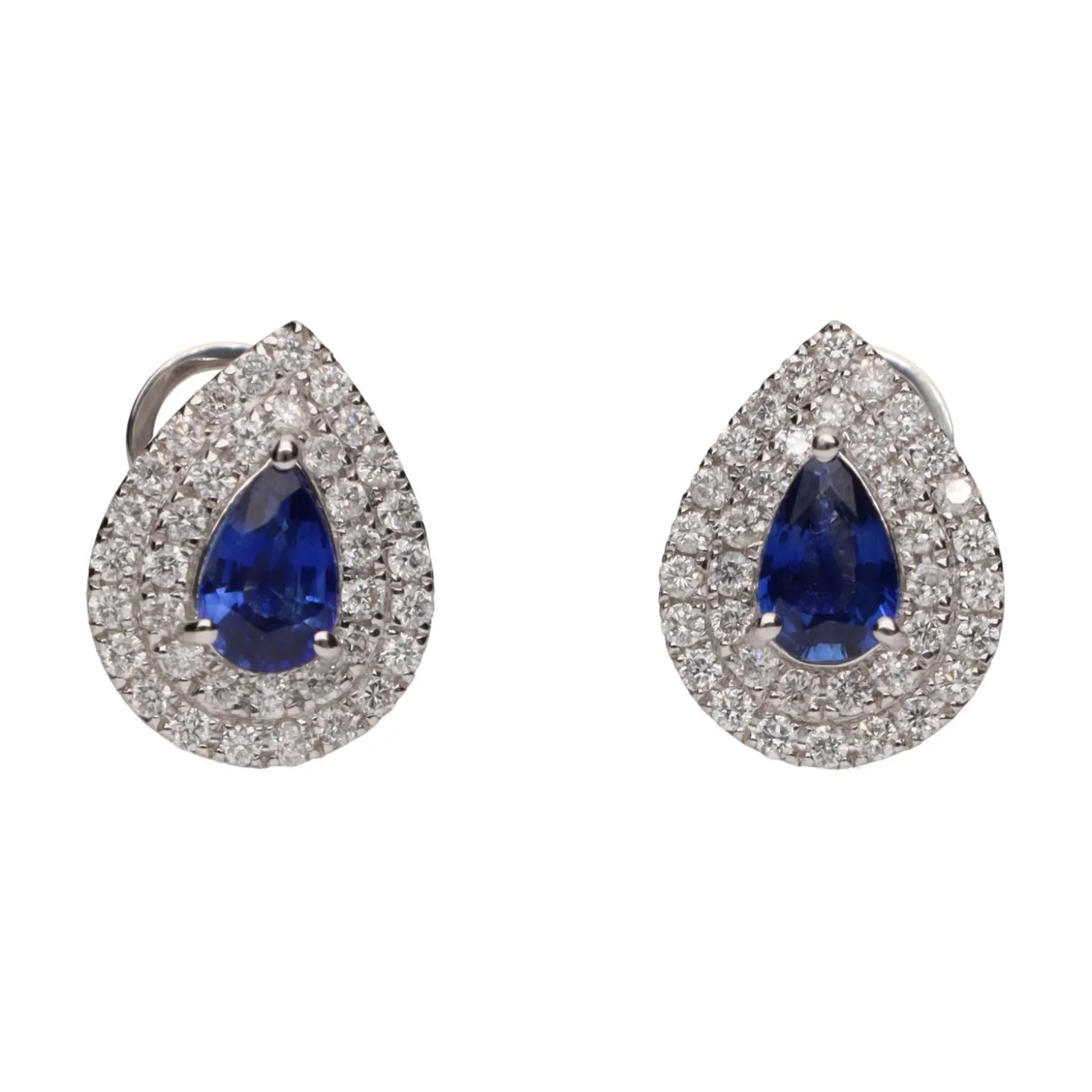 PENDIENTES Pendientes en oro blanco, zafiros y brillantes.