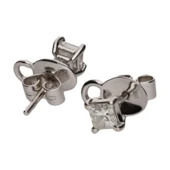 PENDIENTES Pendientes en oro blanco con brillantes princesa. 0,82Ct.