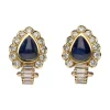 PENDIENTES Pendientes en oro amarillo con zafiros y brillantes.