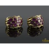 PENDIENTES Pendientes en oro amarillo con rubíes y brillantes