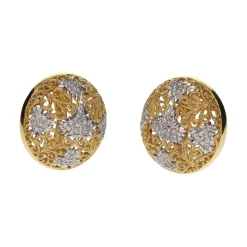 PENDIENTES Pendientes firmados por yanes realizados en oro amarillo y oro blanco con brillantes.