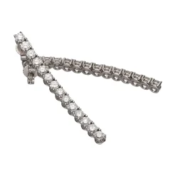 PENDIENTES Pendientes largos riviere en oro blanco y brillantes.