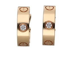PENDIENTES Pendientes love de cartier en oro rosa con brillantes.