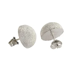 PENDIENTES Pendientes media bola oro blanco cuajado de diamantes