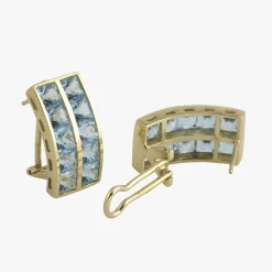PENDIENTES Pendientes oro amarillo con piedras azules.