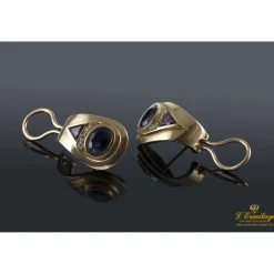 PENDIENTES Pendientes oro amarillo zafiros, diamantes y rubíes