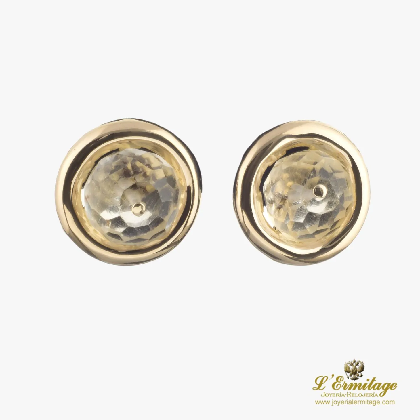 PENDIENTES Pendientes oro amarillo cristal de roca