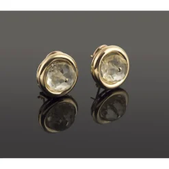 PENDIENTES Pendientes oro amarillo cristal de roca