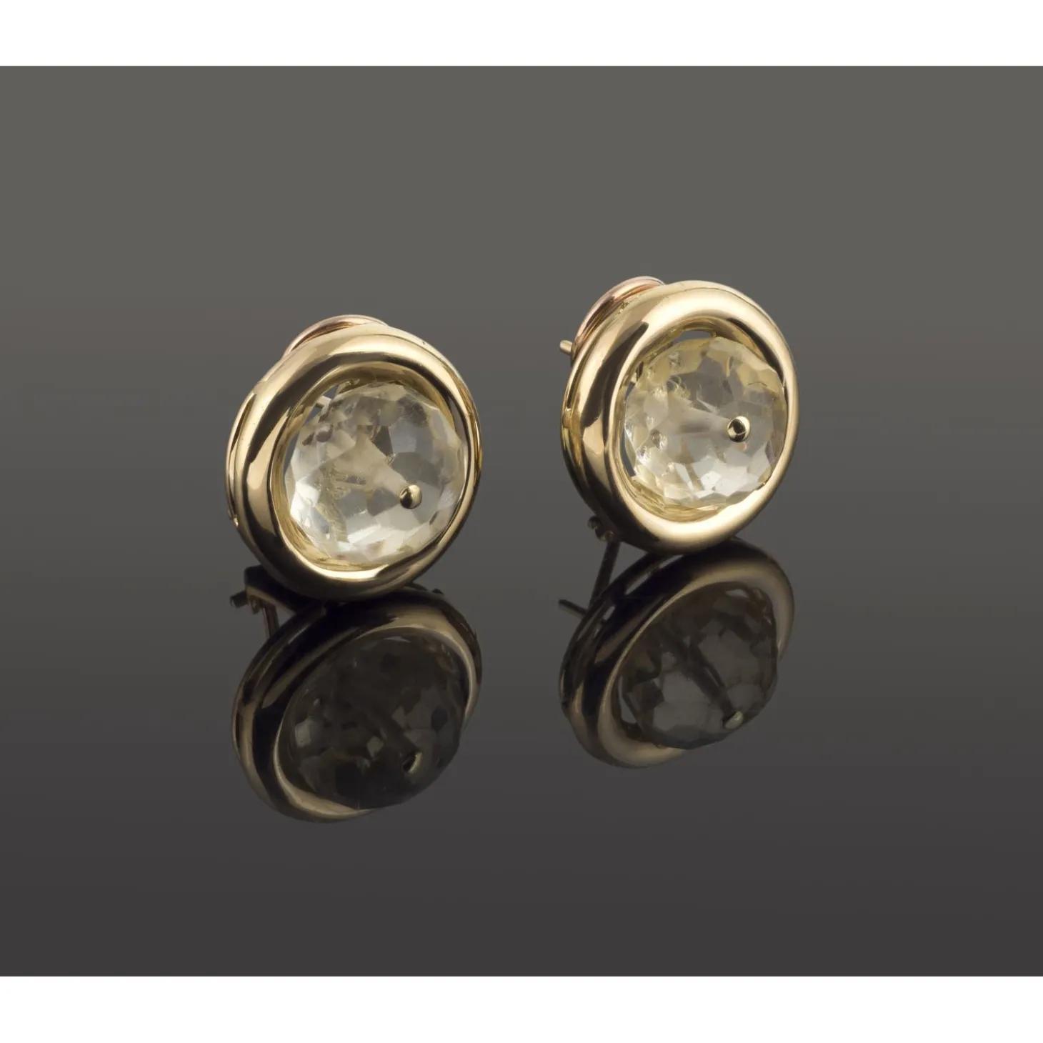 PENDIENTES Pendientes oro amarillo cristal de roca