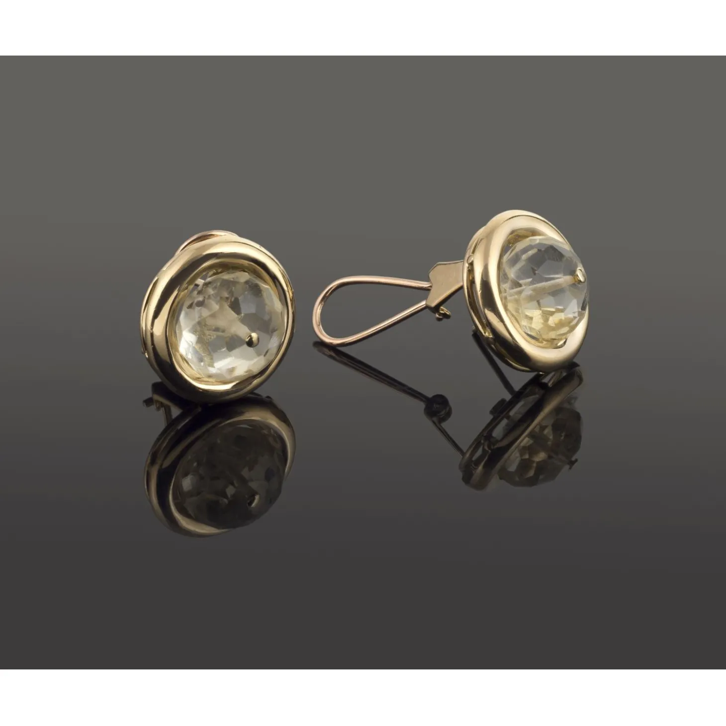 PENDIENTES Pendientes oro amarillo cristal de roca