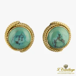 PENDIENTES Pendientes oro amarillo y turquesas