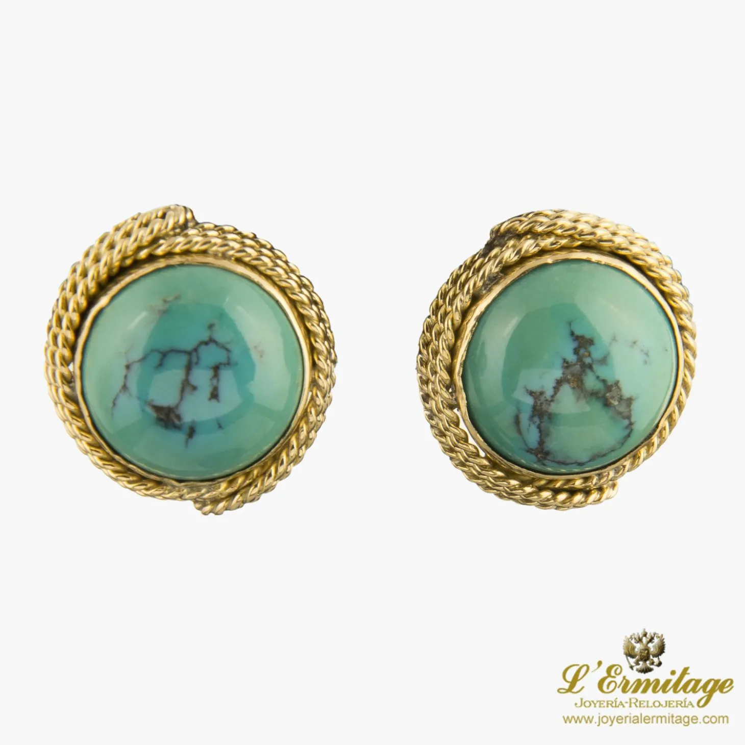 PENDIENTES Pendientes oro amarillo y turquesas