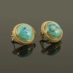 PENDIENTES Pendientes oro amarillo y turquesas
