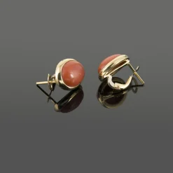 PENDIENTES Pendientes oro amarillo y coral