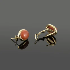 PENDIENTES Pendientes oro amarillo y coral
