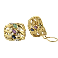 PENDIENTES Pendientes oro amarillo esmeralda rubí zafiro y diamantes
