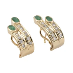 PENDIENTES Pendientes oro amarillo esmeralda y diamantes