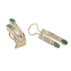 PENDIENTES Pendientes oro amarillo esmeralda y diamantes