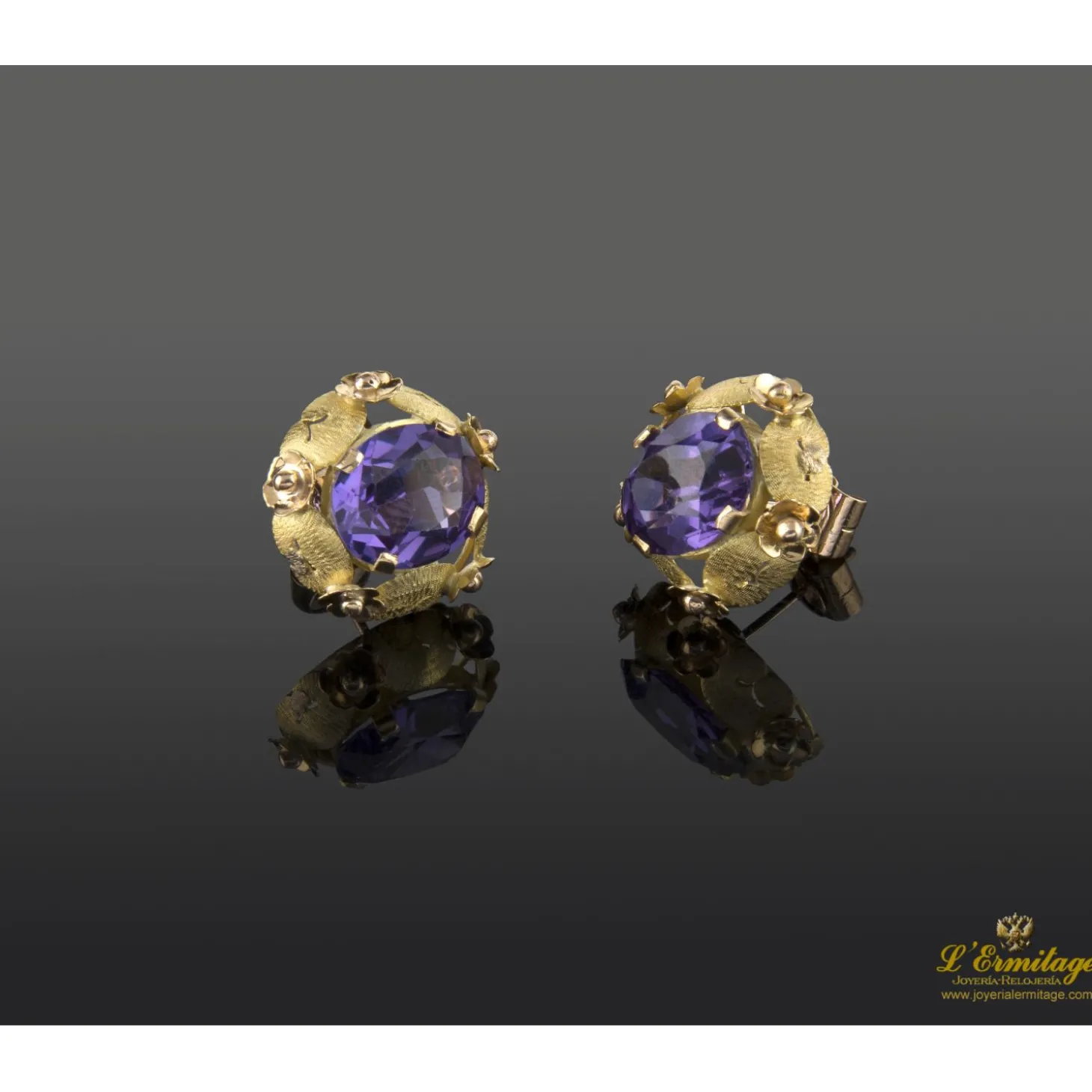 PENDIENTES Pendientes oro amarillo amatistas