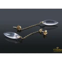 PENDIENTES Pendientes oro amarillo y cuarzo