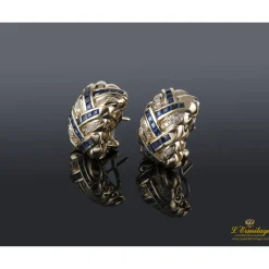 PENDIENTES Pendientes oro amarillo zafiros y diamantes