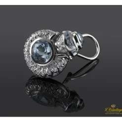 PENDIENTES Pendientes oro blanco aguamarinas y diamantes.