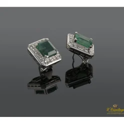 PENDIENTES Pendientes oro blanco esmeralda y diamantes