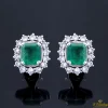 PENDIENTES Pendientes oro blanco, esmeraldas y diamantes