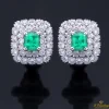 PENDIENTES Pendientes oro blanco esmeralda y diamantes